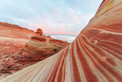 Scenic view of rock formations against sky