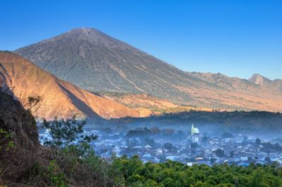 Scenic view of mountains against clear sky