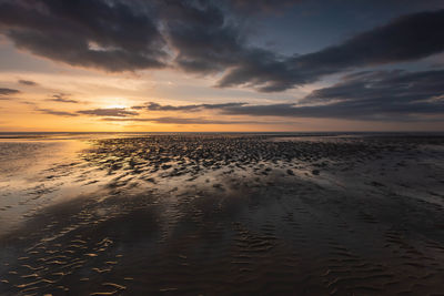 Sunset reflections at hunstanton, norfolk