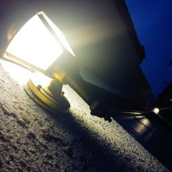 Low angle view of illuminated building