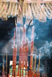 Close-up of cross hanging