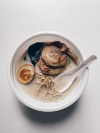 High angle view of breakfast in bowl