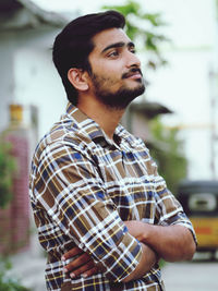 Young man looking away