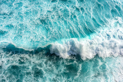 High angle view of sea waves