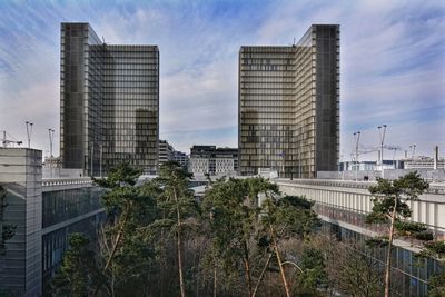 Modern skyscrapers against sky in city