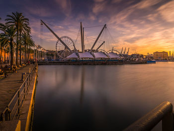 Boats moored at harbor