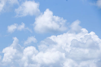 Low angle view of clouds in blue sky