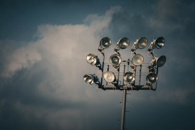 The field lights just before they are needed at sunset