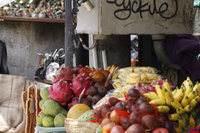 Vegetables for sale at market stall