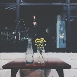 Bottles on table