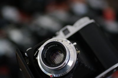 Close-up of camera