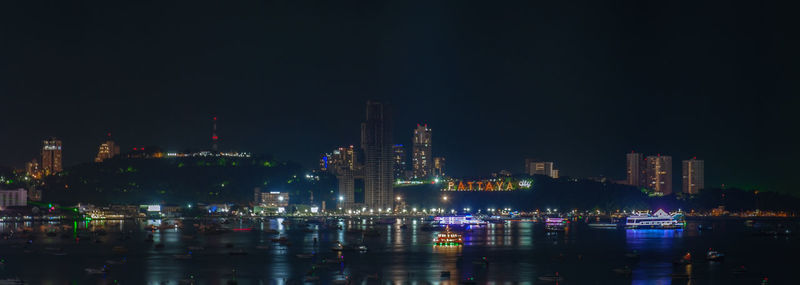 Illuminated city at night