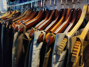 Panoramic view of clothes hanging at store