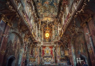 Low angle view of ceiling of cathedral