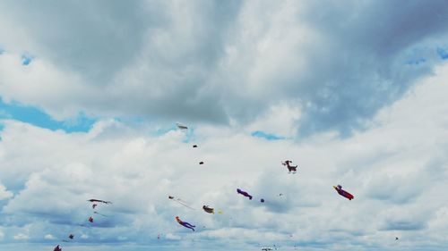 Low angle view of flying in sky