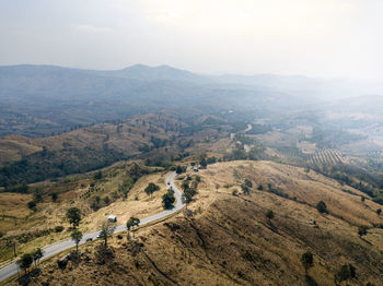 High angle view of landscape against sky