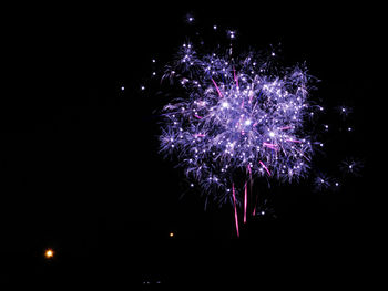 Low angle view of firework display