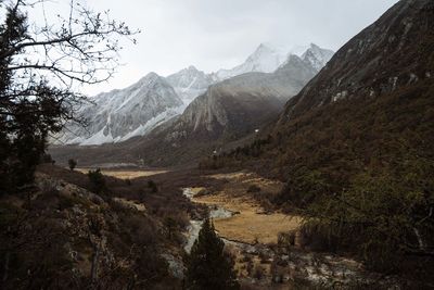 Scenic view of mountains against sky