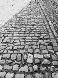 Full frame shot of cobblestone street