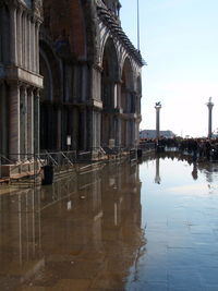 Reflection of buildings in water