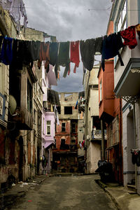 Old houses and streets in tarlabasi district in istanbul