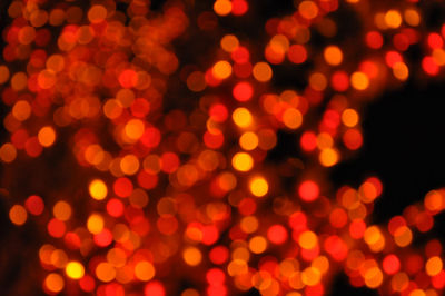 Defocused image of illuminated lights at night