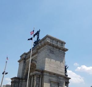 Low angle view of built structure against sky