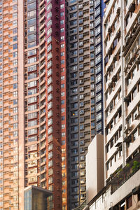Skyline of tall residential skyscrapers of apartments in central hong kong.