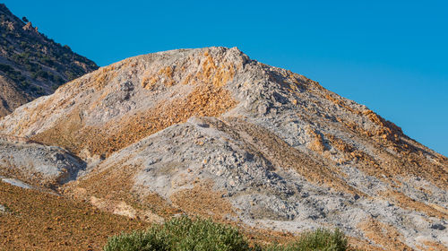 Low angle view of rock formation against sky