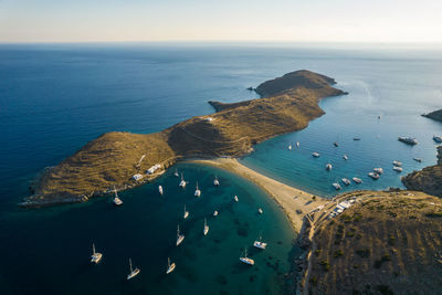 High angle view of sea against sky