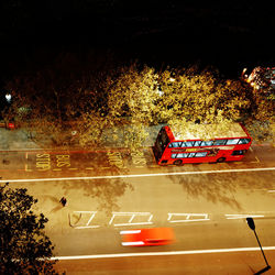 High angle view of cars on road