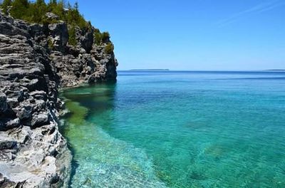 Rock formations in sea