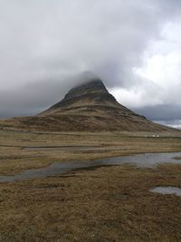 View of mountain against cloudy sky