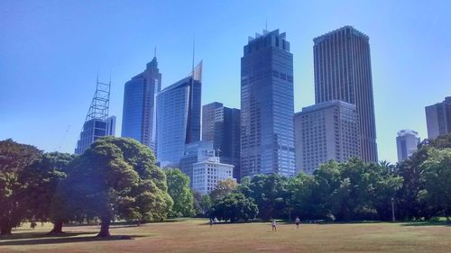 View of skyscrapers in city