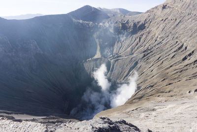 High angle view of volcanic mountain bromo