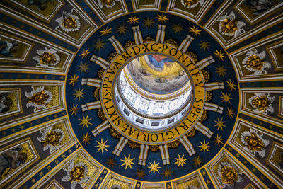 Directly below shot of ceiling of building