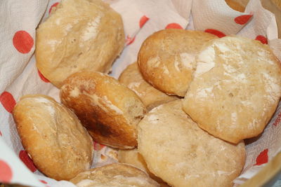 High angle view of bread