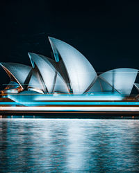 View of modern building at night
