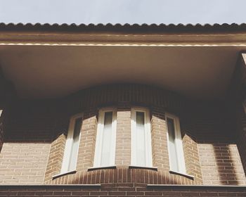 Low angle view of house windows