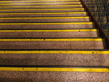 Close-up of yellow steps