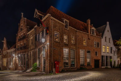 Low angle view of building at night