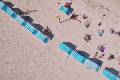 High angle view of beach on sunny day