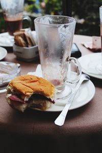 Close-up of food on table