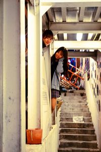 People at corridor of building