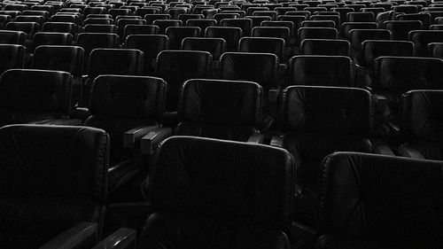 Full frame shot of empty chairs in theatre