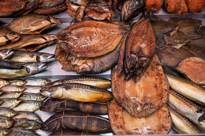 Close-up of seafood for sale at market