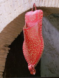 Close-up view of pink leaf