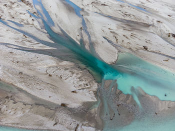 Emerald waters of the cornino lake and the tagliamento river. magic