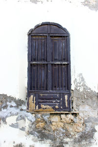 Closed door of old building