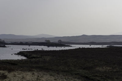 Scenic view of beach against clear sky